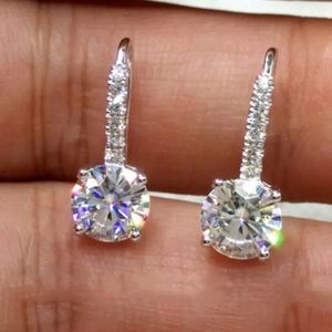 White gold colored High Quality  dazzling cubic siconian earrings.
